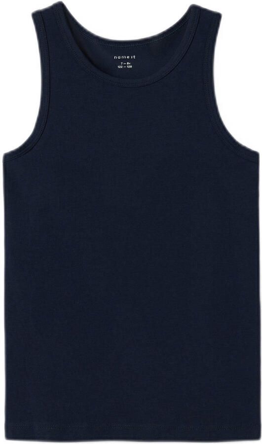 Name it KIDS hemd set van 2 donkerblauw zwart Jongens Stretchkatoen Ronde hals 134 140