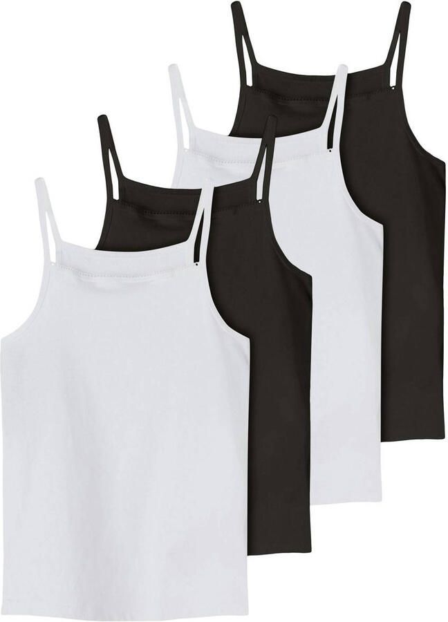 Name It Hemd NKFSTRAP TOP 4P BLACK WHITE SOLID NOOS (set 4 stuks) - Foto 3