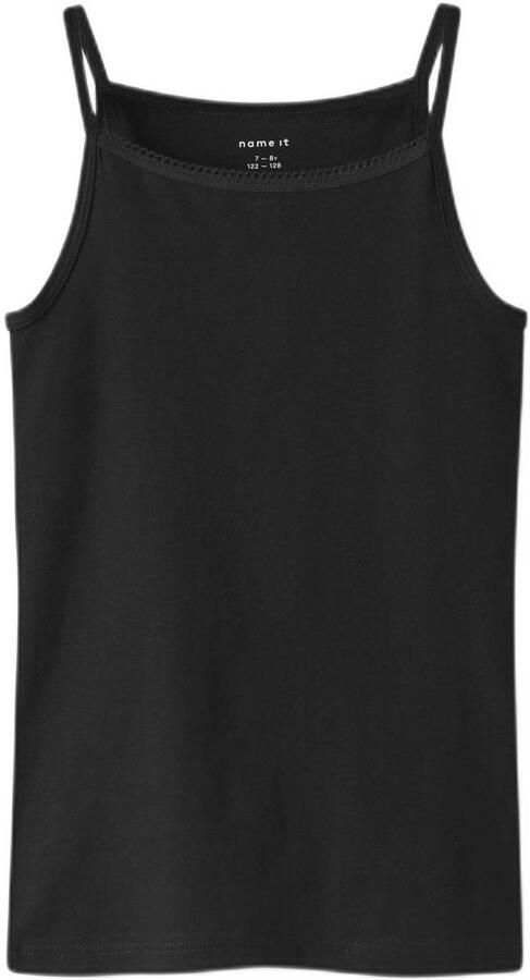 Name It Hemd NKFSTRAP TOP 4P BLACK WHITE SOLID NOOS (set 4 stuks)