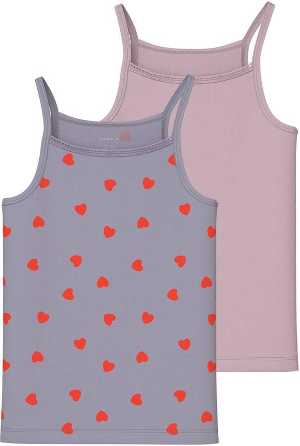 NAME IT KIDS hemd s roze (set van 2 paar)