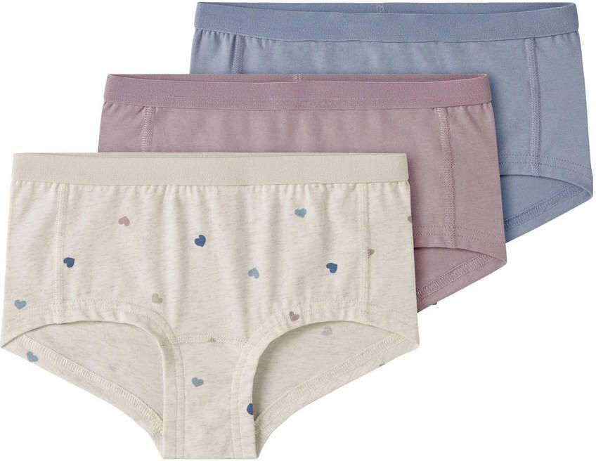 NAME IT KIDS hipster ecru roze blauw (set van 3)