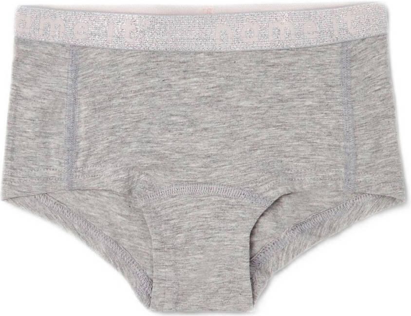 Name it KIDS hipster set van 2 lichtroze grijs melange Slip Meisjes Stretchkatoen 122 128 - Foto 3