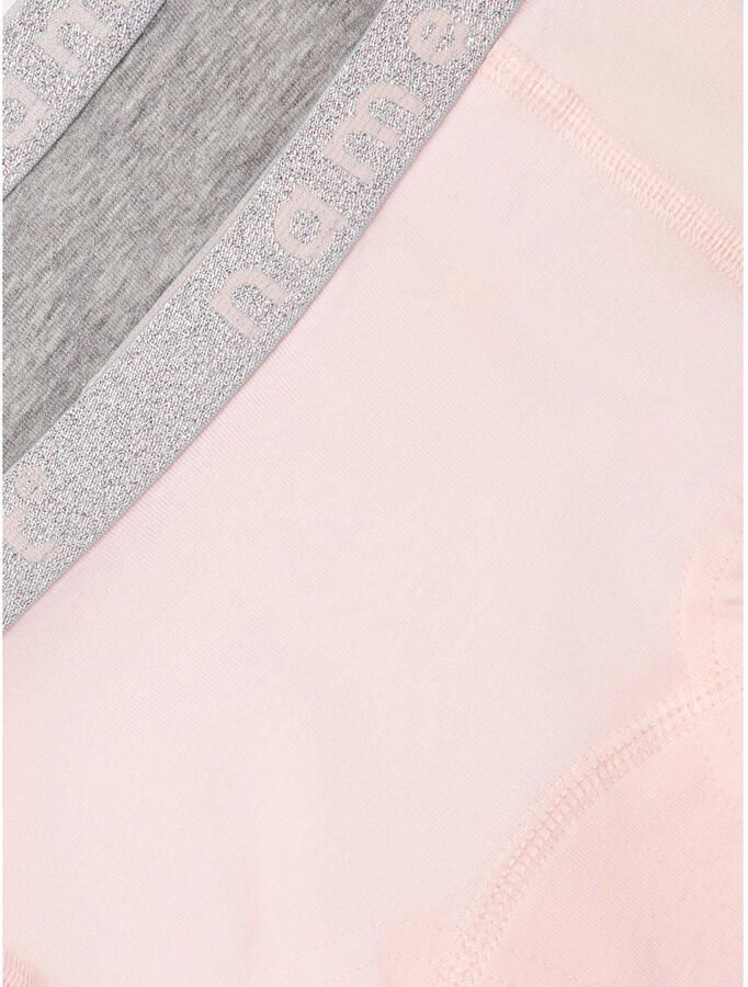 Name it KIDS hipster set van 2 lichtroze grijs melange Slip Meisjes Stretchkatoen 122 128