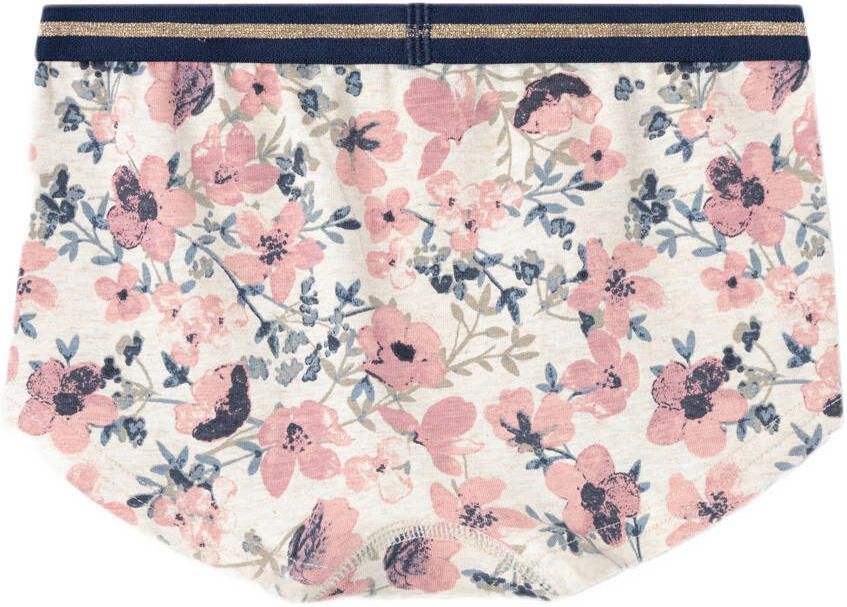 Name it KIDS hipster set van 2 roze ecru Slip Meisjes Stretchkatoen Bloemen 122 128