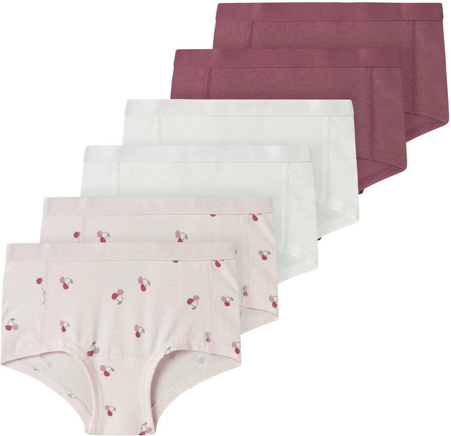 NAME IT KIDS hipster s roze wit (set van 6 paar)