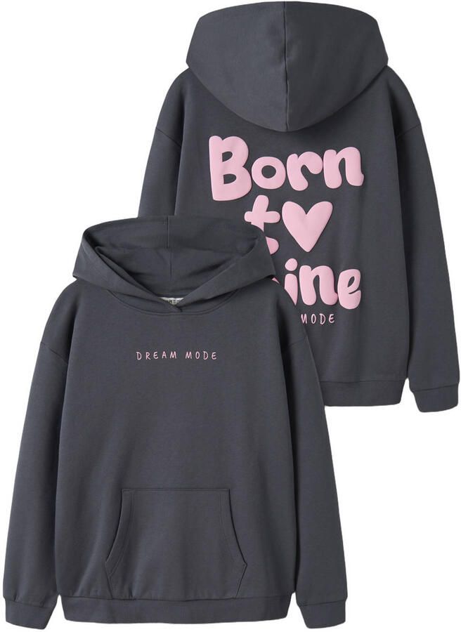 NAME IT KIDS hoodie met backprint blauw - Foto 2