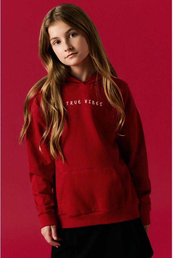 NAME IT KIDS hoodie met backprint rood