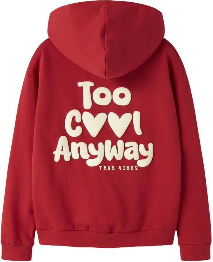 NAME IT KIDS hoodie met backprint rood - Foto 2