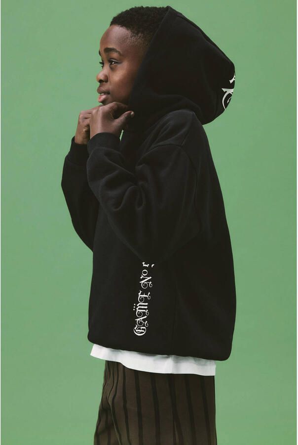 NAME IT KIDS hoodie met backprint zwart - Foto 2