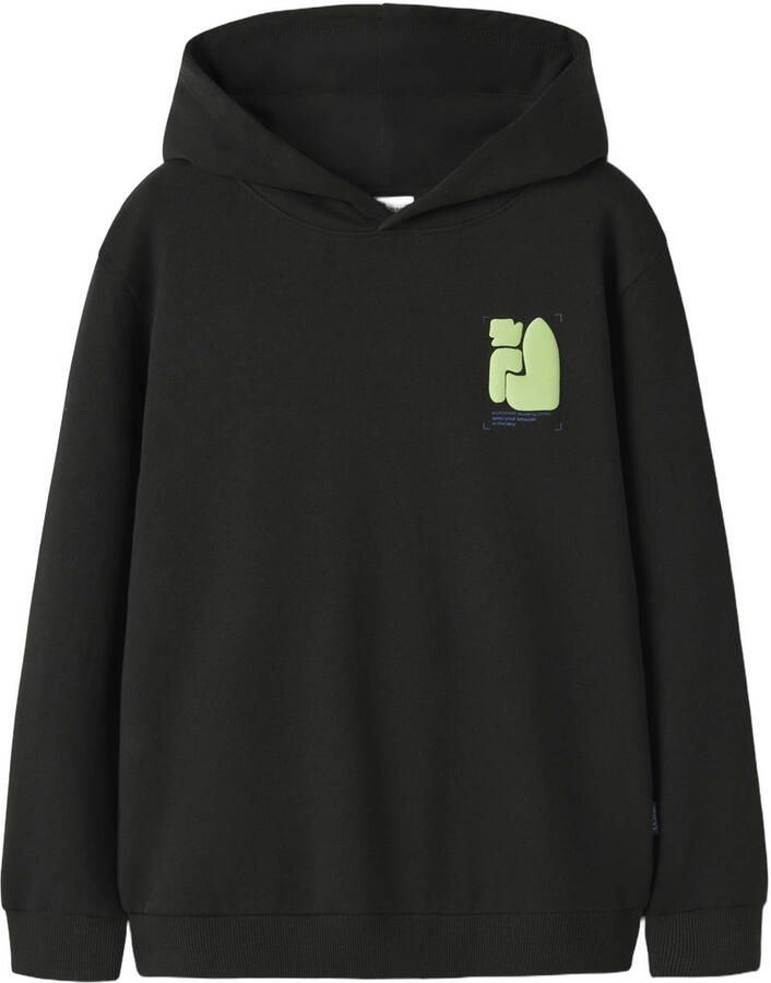 NAME IT KIDS hoodie met backprint zwart