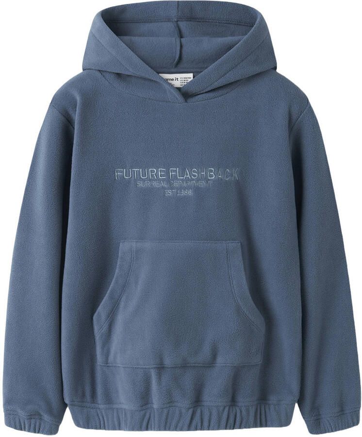 NAME IT KIDS hoodie met borduursels blauw