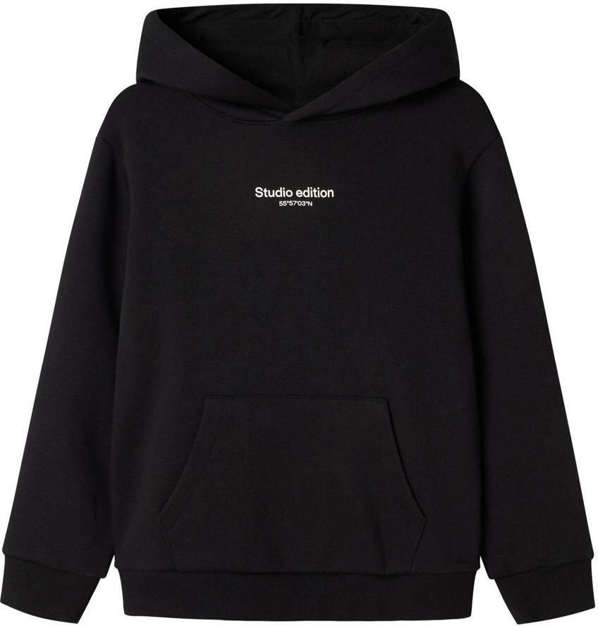 Name it KIDS hoodie met tekst zwart Sweater Tekst 146 152 - Foto 2