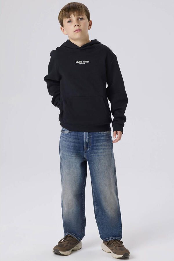 Name it KIDS hoodie met tekst zwart Sweater Tekst 170 176