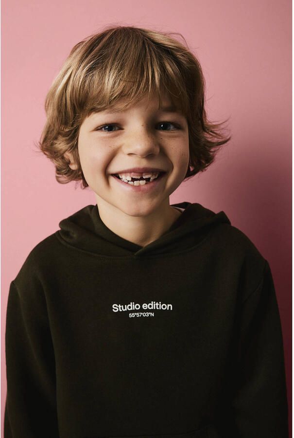 Name it KIDS hoodie met tekst zwart Sweater Tekst 146 152 - Foto 3