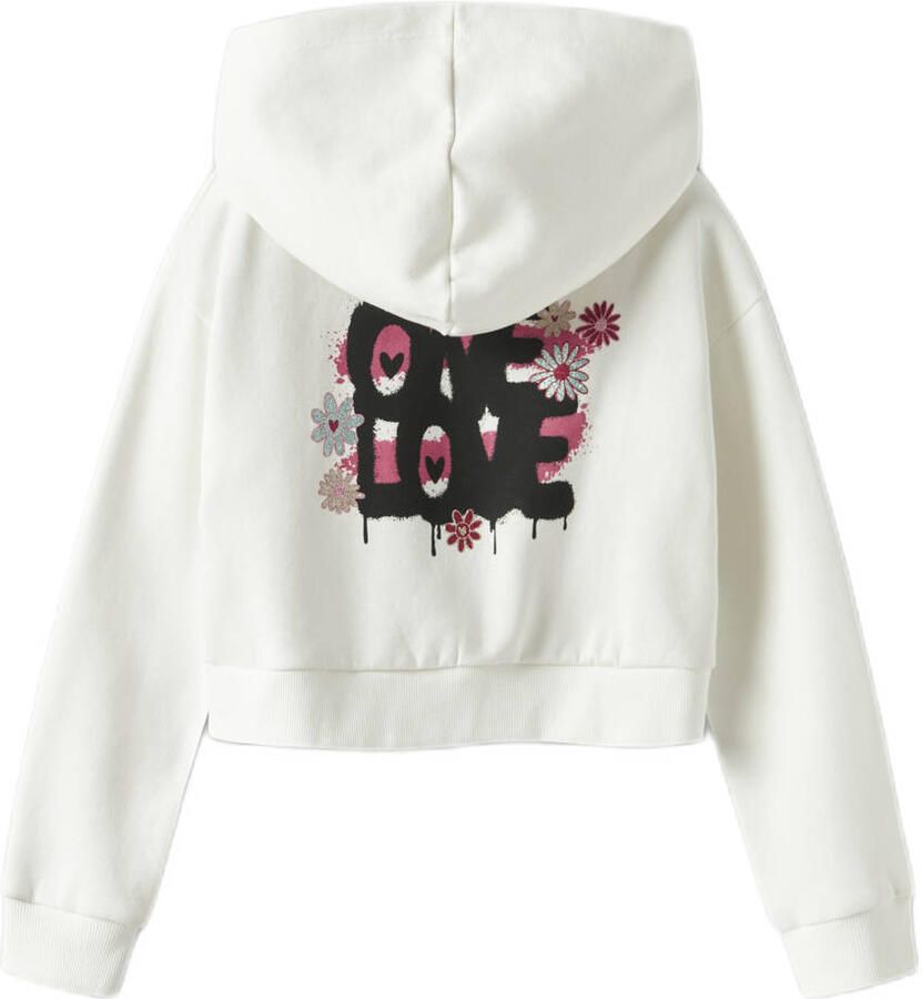 Name It Hoodie NKFKORY LS CROP BOXY SWE WH BRU PS NOOS