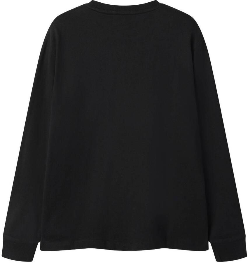 NAME IT KIDS junior rechtvallende longsleeve met patches en print zwart Jongens Katoen Ronde hals - Foto 2