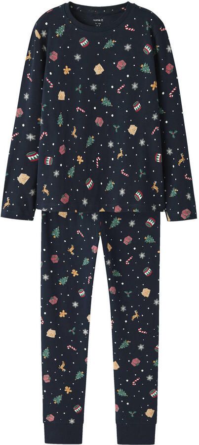 NAME IT KIDS kerstpyjama donkerblauw