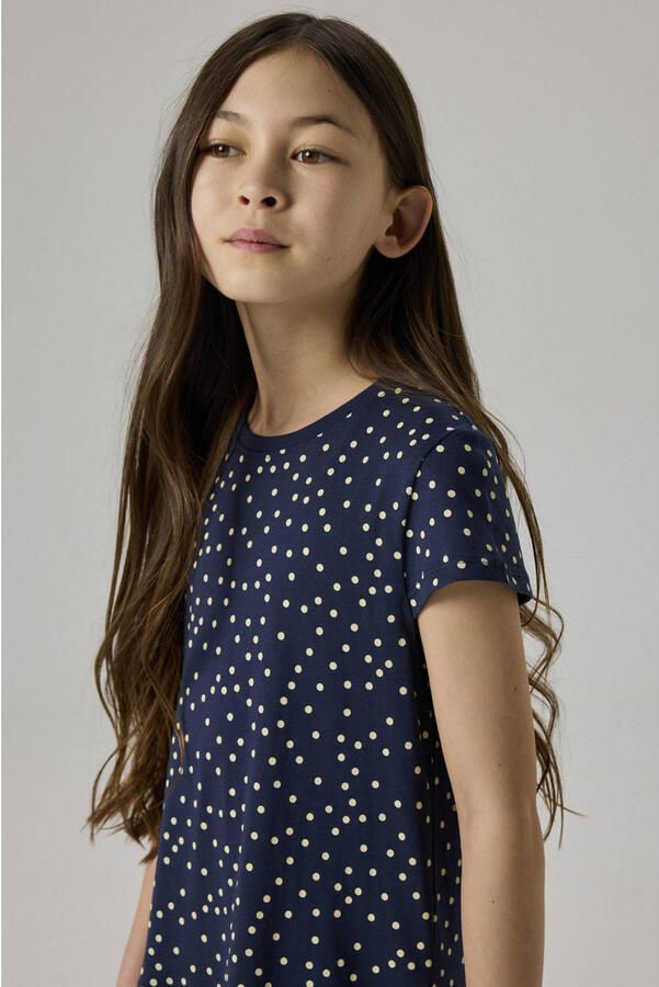 NAME IT KIDS korte jurk met stippen donkerblauw - Foto 2