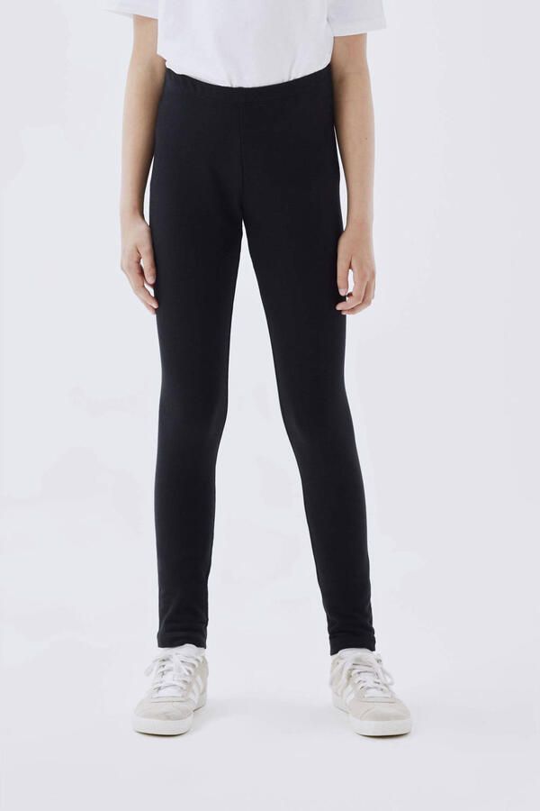 Name it KIDS legging NKFDAVINA met katoen zwart Meisjes Stretchkatoen Effen 122