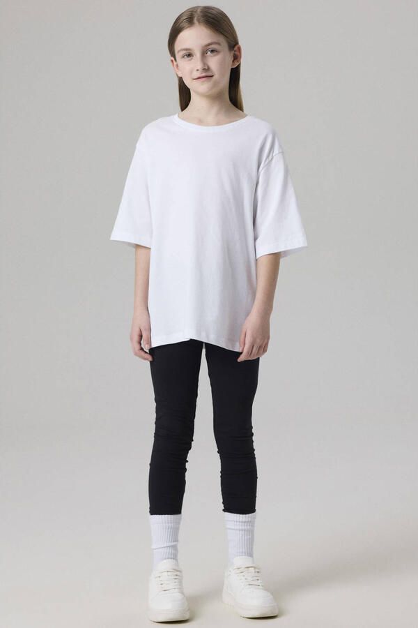 Name it KIDS legging NKFVIVIAN met katoen zwart Meisjes Stretchkatoen Effen 122 - Foto 3