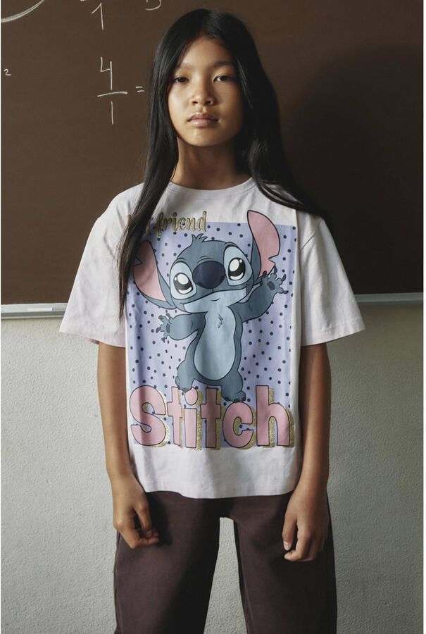 NAME IT KIDS Lilo & Stitch T-shirt met print lichtroze - Foto 2