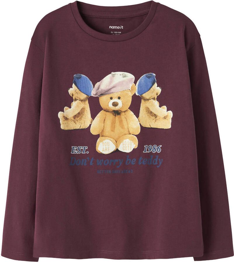 NAME IT KIDS longsleeve donkerrood