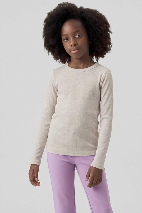Name It Shirt met lange mouwen NKFNAKAL LS TOP NOOS in basisvorm en licht geribbelde kwaliteit