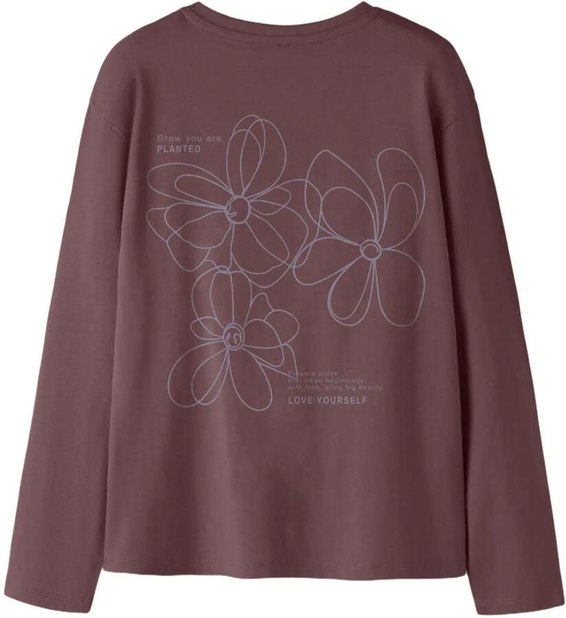 NAME IT KIDS longsleeve met backprint bruin - Foto 2