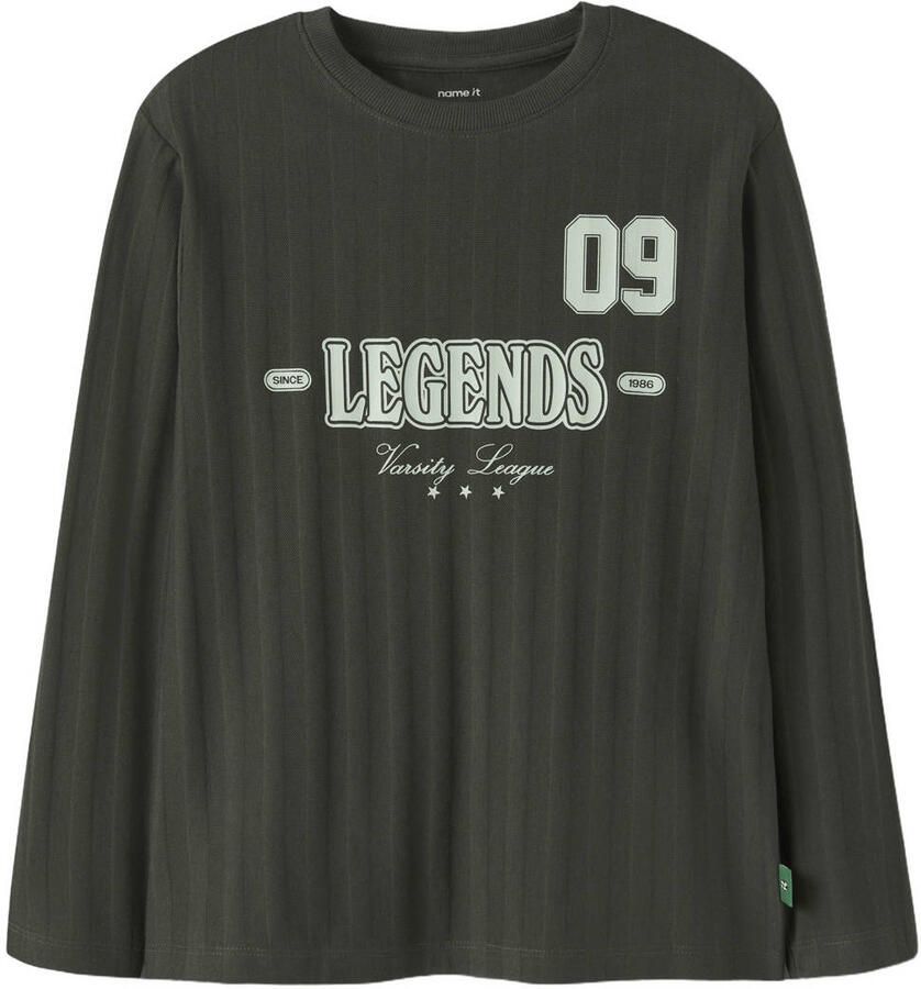NAME IT KIDS longsleeve met backprint donkerbruin
