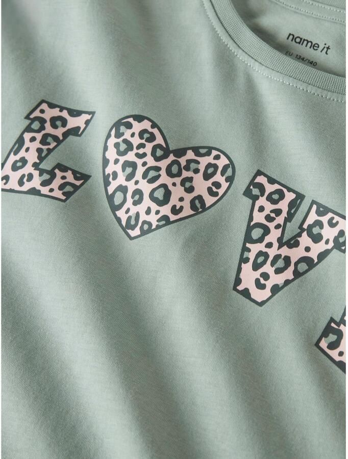 NAME IT KIDS longsleeve met print groen