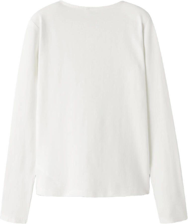NAME IT KIDS longsleeve met strass-steentjes en hartjes wit