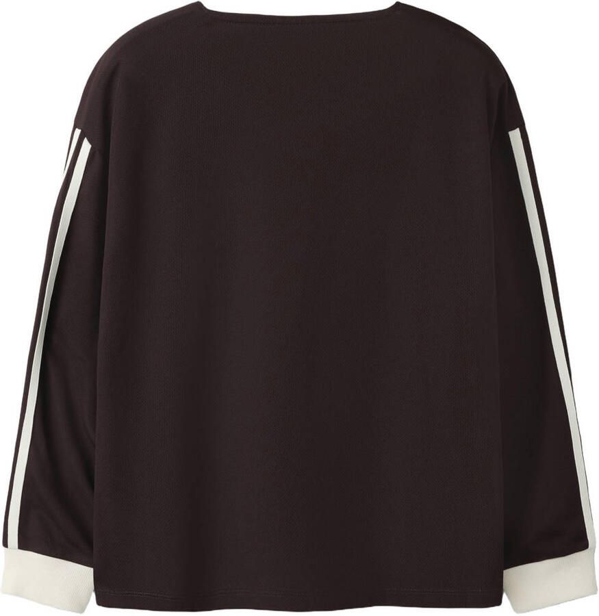NAME IT KIDS longsleeve met tekst donkerbruin