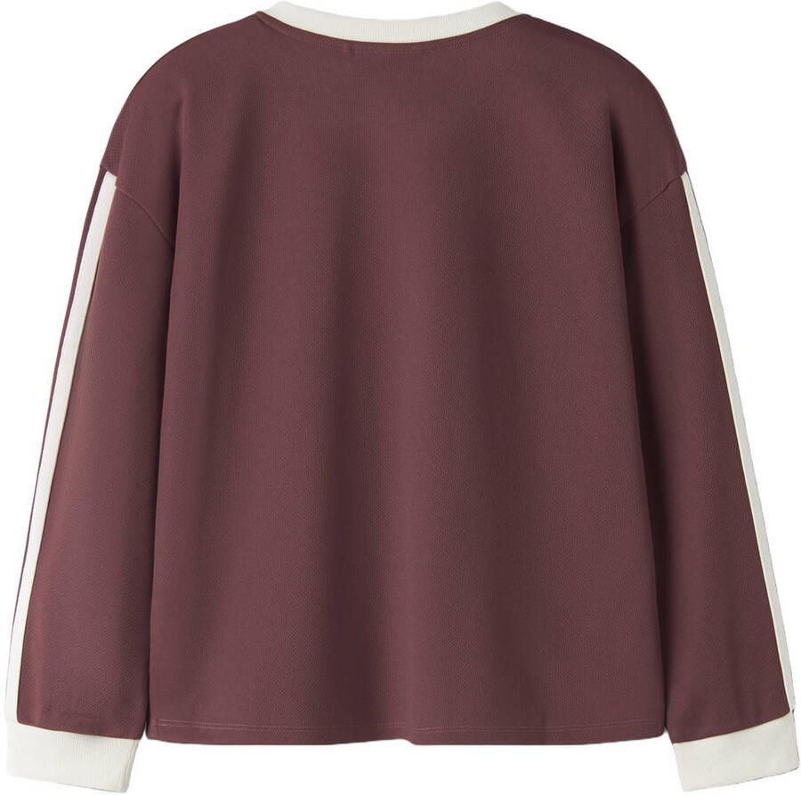 NAME IT KIDS longsleeve met tekst roodbruin