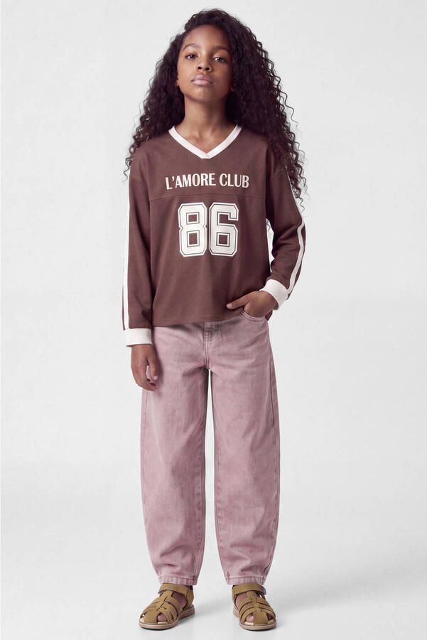 NAME IT KIDS longsleeve met tekst roodbruin - Foto 2