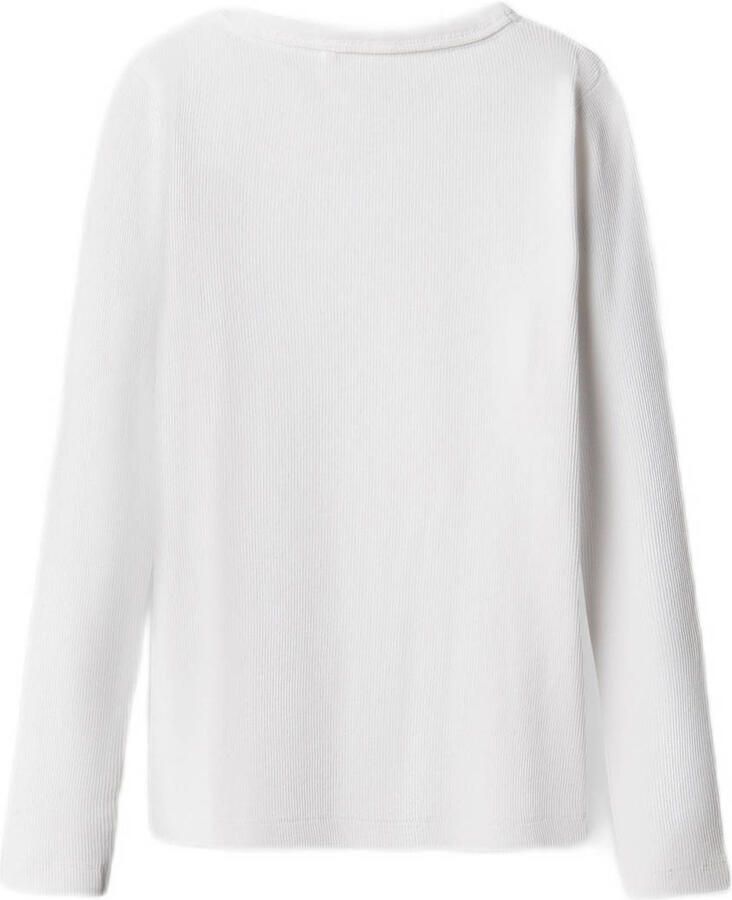 Name It Shirt met lange mouwen NKFNAKAL LS TOP NOOS in basisvorm en licht geribbelde kwaliteit