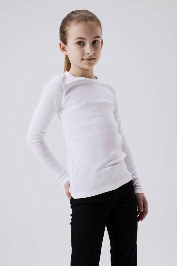Name It Shirt met lange mouwen NKFNAKAL LS TOP NOOS in basisvorm en licht geribbelde kwaliteit - Foto 2