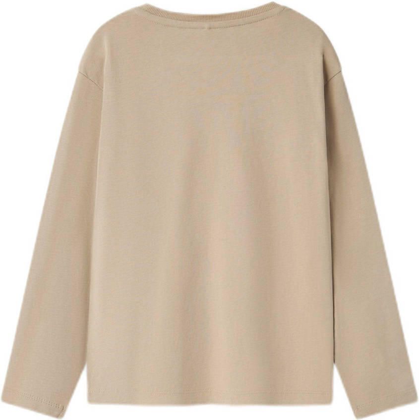 Name it KIDS longsleeve NKMVOBBO beige Jongens Katoen Ronde hals Effen 134 140