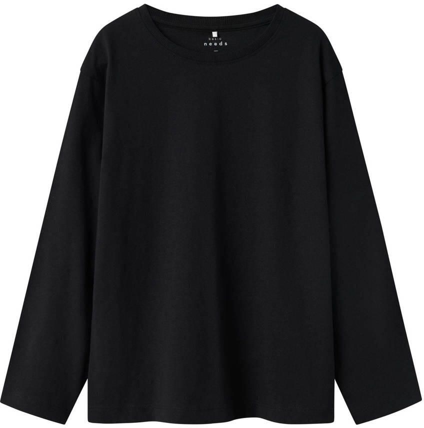 Name it KIDS longsleeve NKMVOBBO zwart Jongens Katoen Ronde hals Effen 134 140 - Foto 2