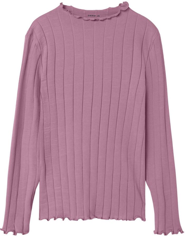 NAME IT KIDS longsleeve rib gebreid paars
