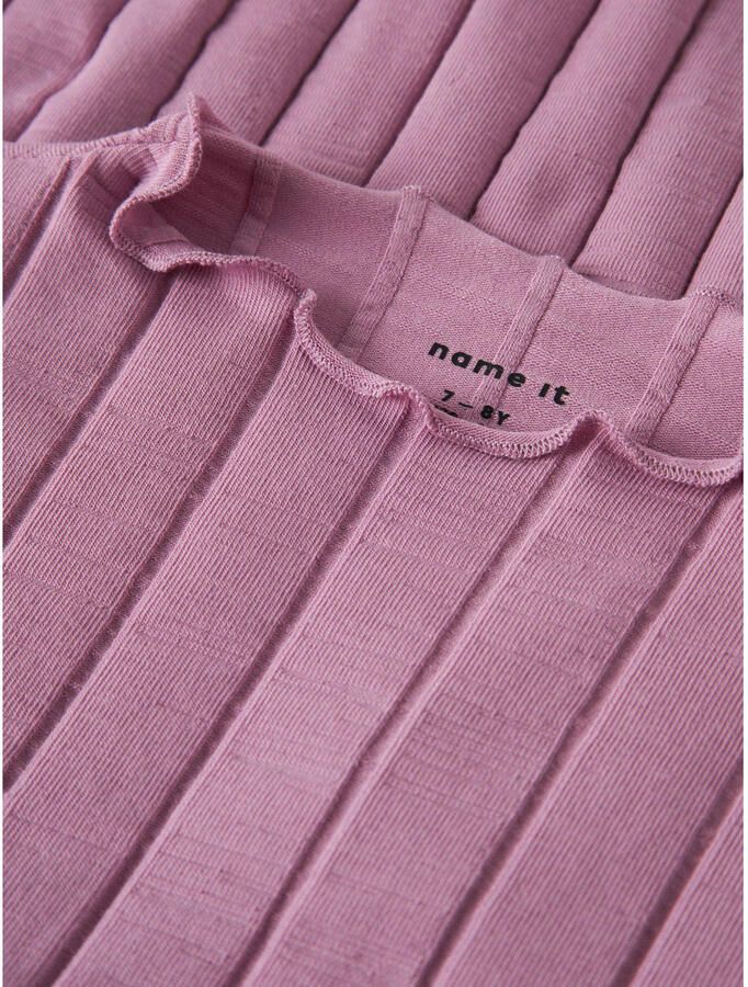 NAME IT KIDS longsleeve rib gebreid paars - Foto 2