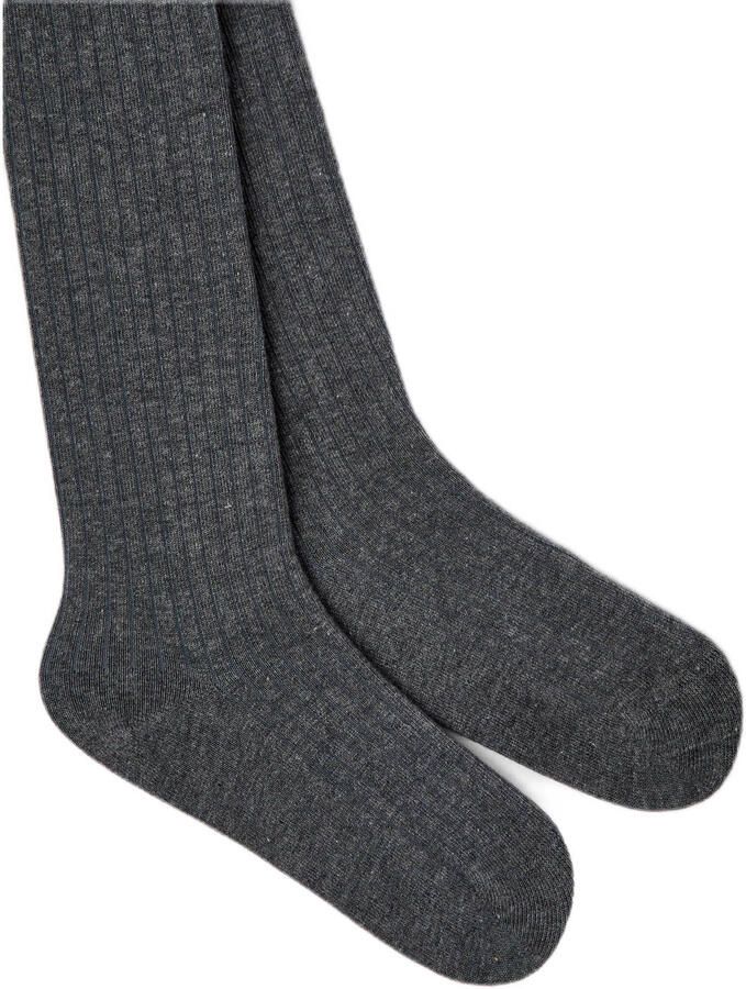 Name it KIDS maillot NKNPANTYHOSE set van 2 donkergrijs melange Katoen 110 116