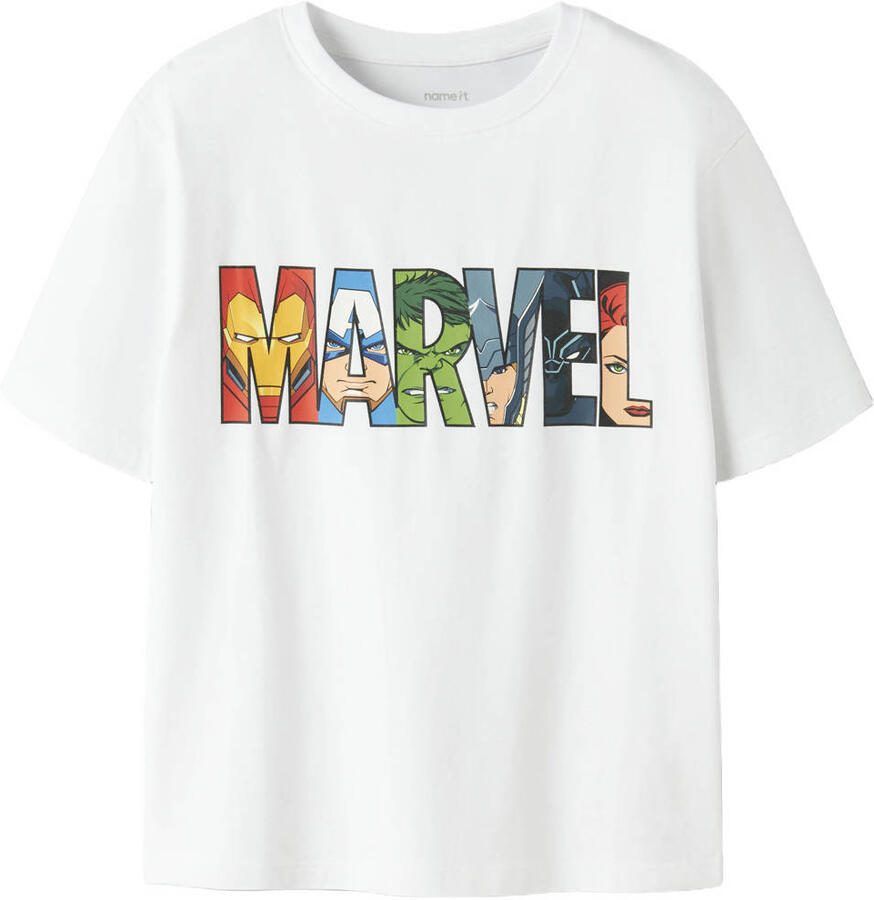 NAME IT KIDS Marvel T-shirt met backprint wit