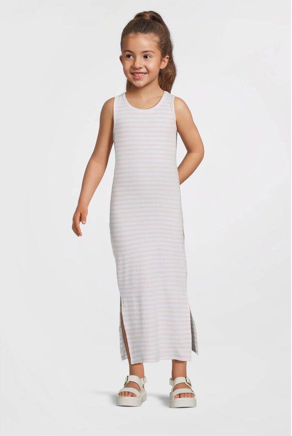 NAME IT KIDS maxi jurk lichtroze Meisjes Stretchkatoen Ronde hals Streep - Foto 2