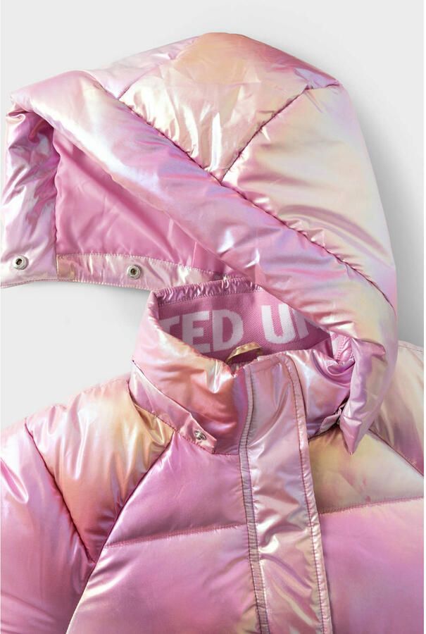 NAME IT KIDS metallic gewatteerde winterjas NKFMALAN roze metallic - Foto 2