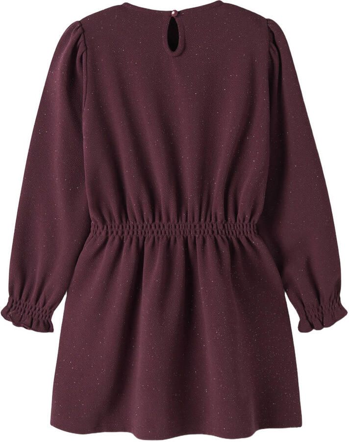 NAME IT KIDS midi jurk met glitter donkerrood