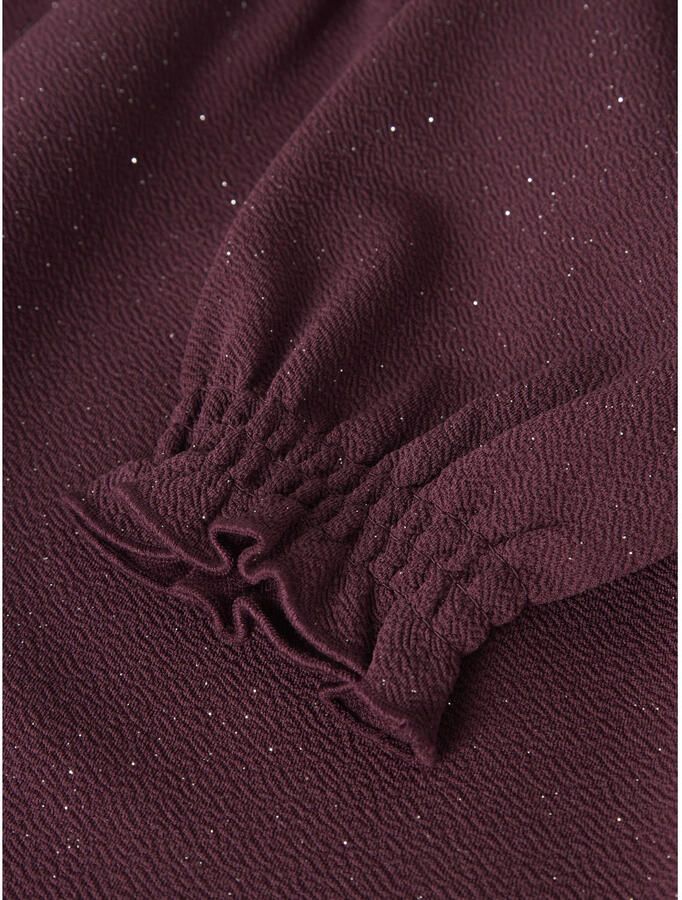 NAME IT KIDS midi jurk met glitter donkerrood - Foto 2