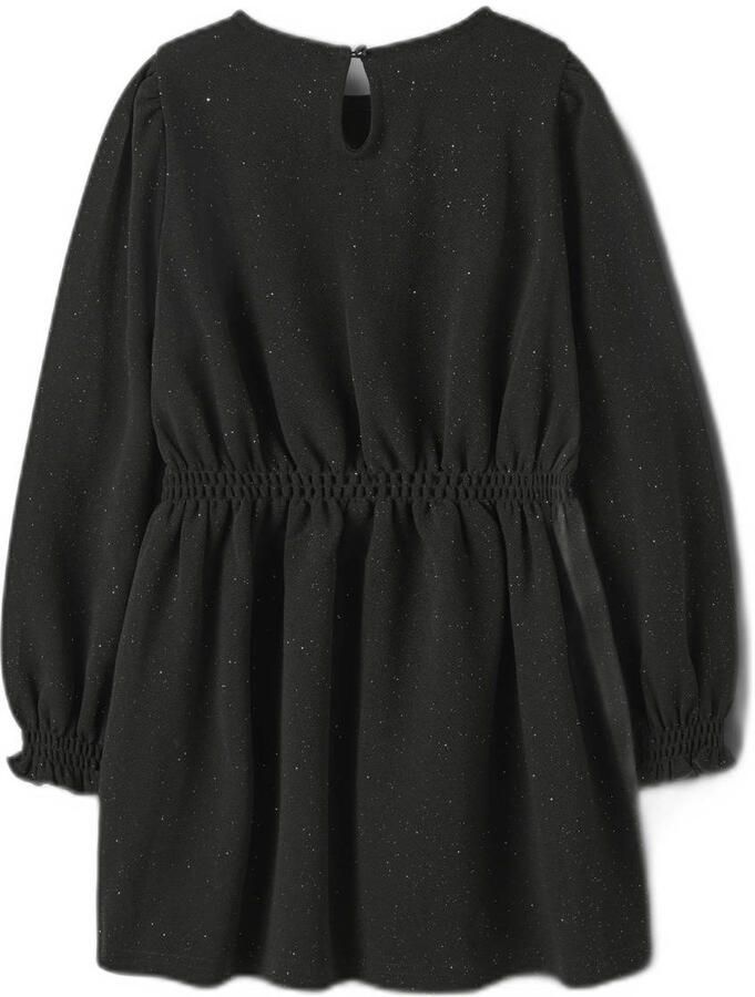 NAME IT KIDS midi jurk met glitter zwart