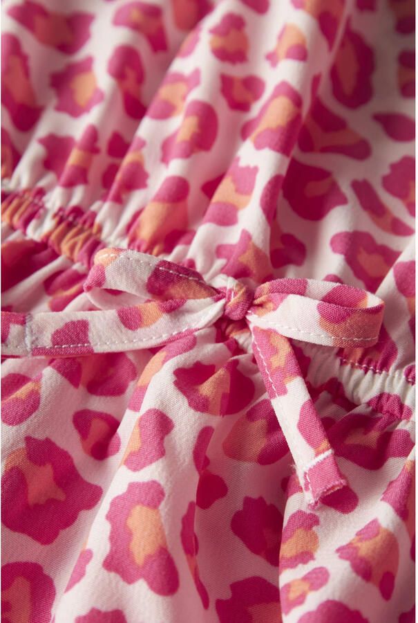 NAME IT KIDS midi jurk roze zalmroze wit