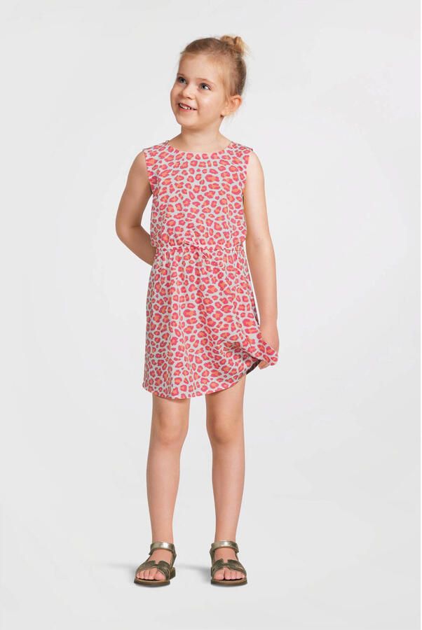 NAME IT KIDS midi jurk roze zalmroze wit - Foto 3