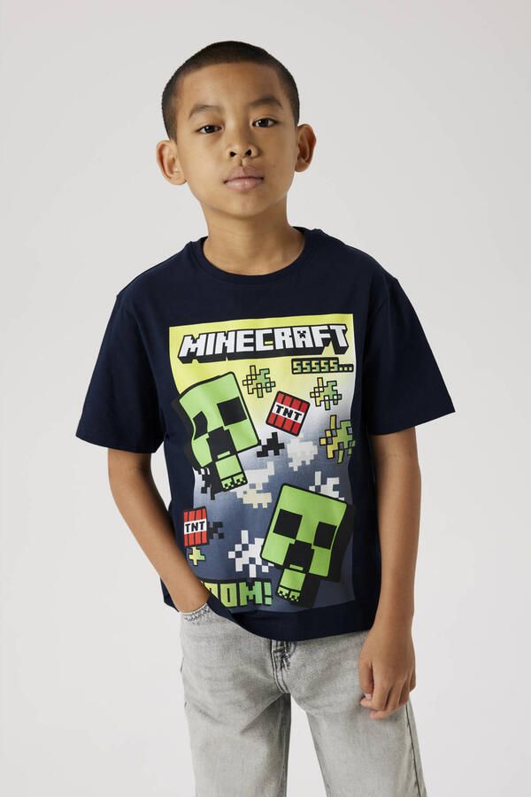 Name It T-shirt NKMMUS voor jongens met Minecraft-print en elastische tailleband - Foto 2
